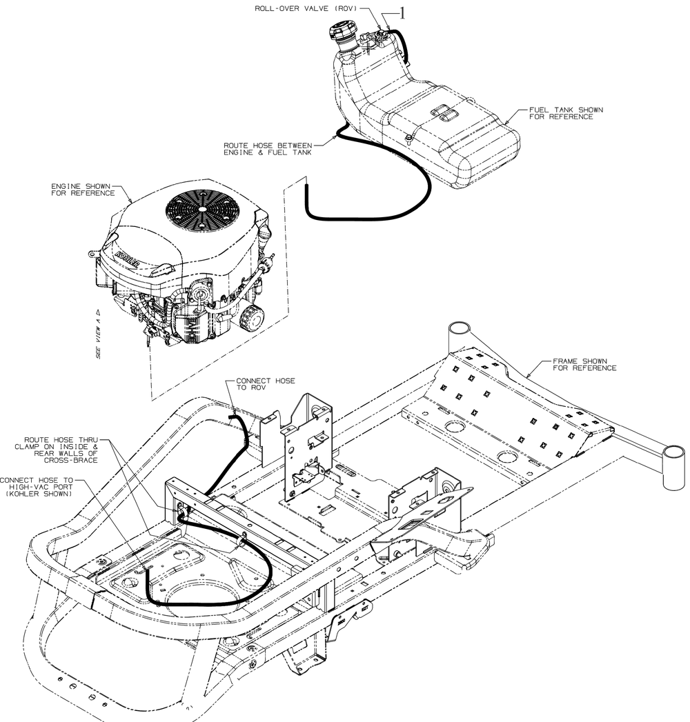 Vent Hose Diagram and Parts List for ZT1-54KH (17CM010)(2022) Cub Cadet Lawn Tractor